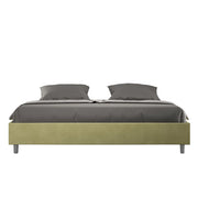 BS COM Letto con rete imbottito 180x200 microfibra tè verde