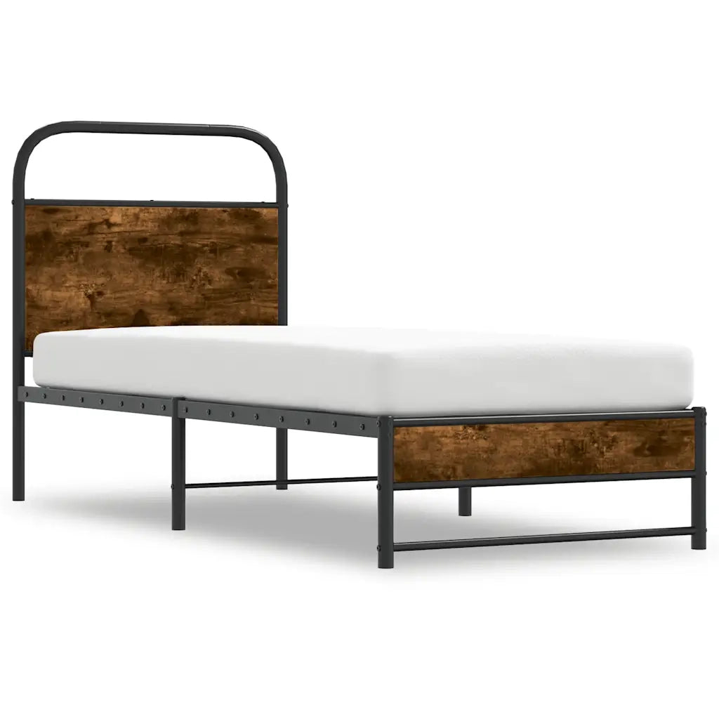Giroletto senza Materasso-Struttura Letto Rovere Fumo 75x190 cm in Truciolato 454543