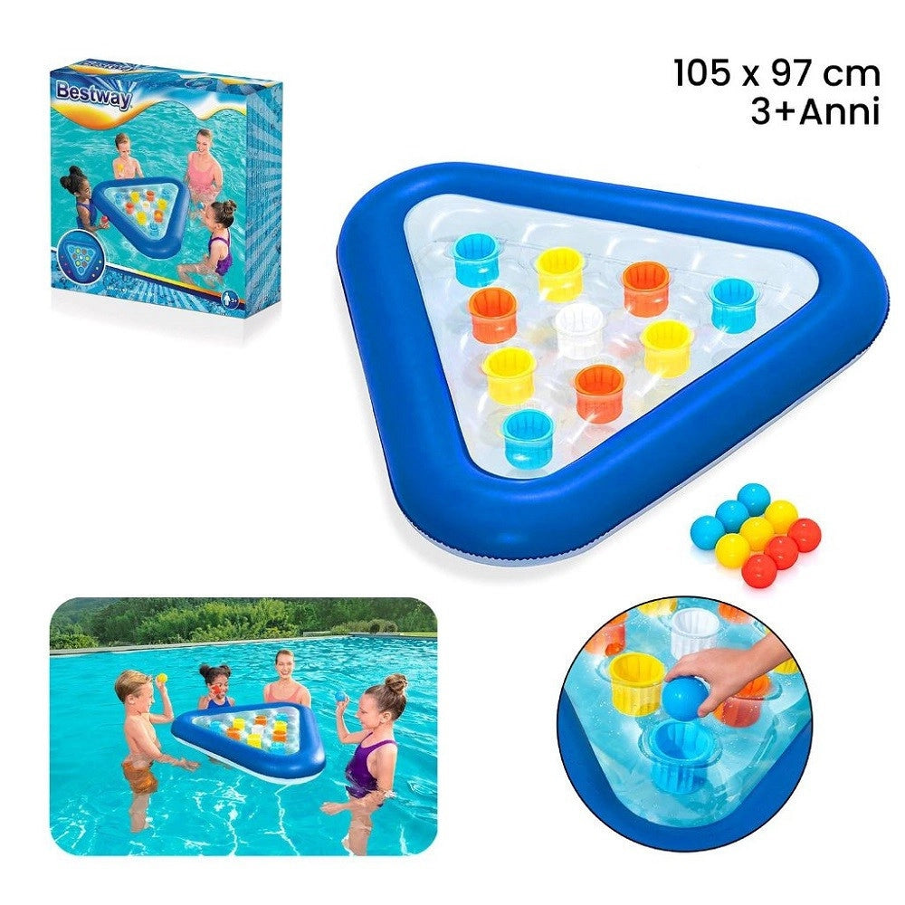 Trade Shop - Gioco Galleggiante Pong Gonfiabile Bambini Piscina Estate Palle 105x97cm 52560 -