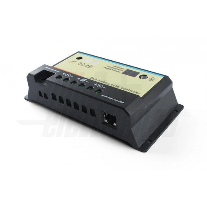 Regolatore di carica PWM 10A - 12/24V - Doppia Batteria