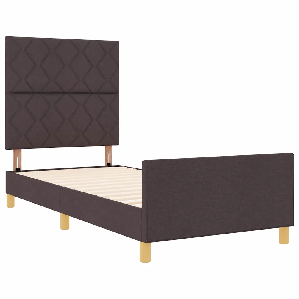 Struttura del letto Marrone scuro 100 x 200 cm Tessuto