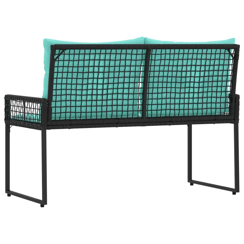 Panchina da esterno Nero e Turchese 118 x 55 x 82 cm 42025181