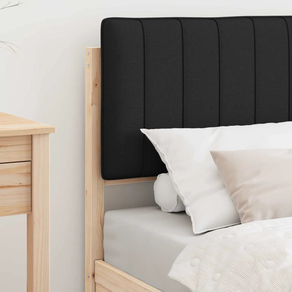 Letto con Testiera Rivestita Nero 80 x 200 cm Pino massello 877801