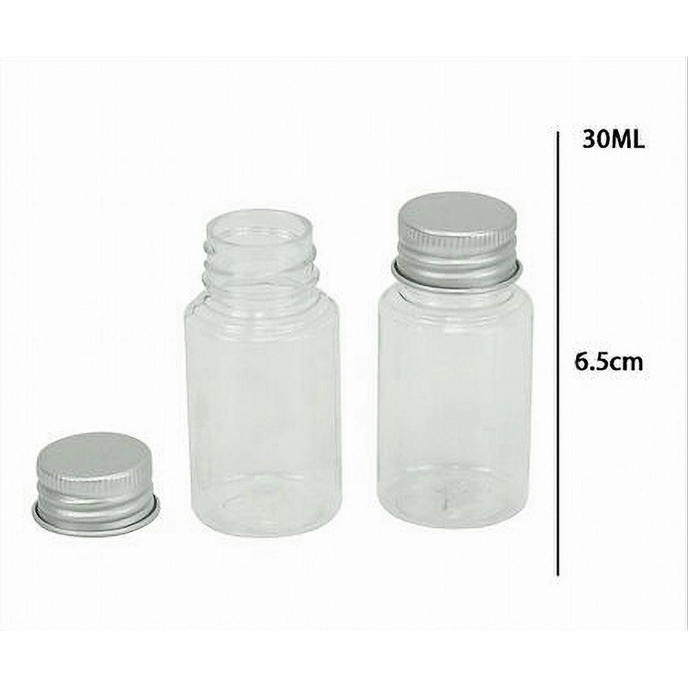 Trade Shop - Set 4pz Bottiglia Viaggio Contenitori Vuoti Ricaricabili Tappo A Vite 30ml 79382 -