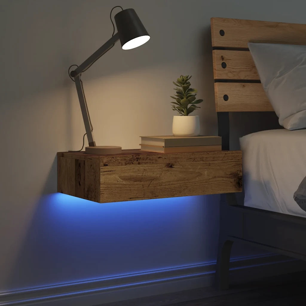 Comodino | Armadio da Notte | Mobiletto da notte Legno Antico 60x35 cm in Legno Multistrato
