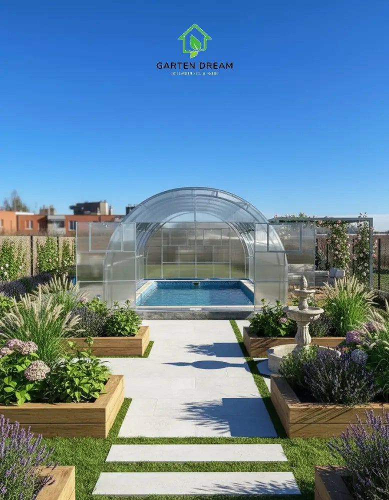 Copertura per Piscina Garten Dream OASIS 4x8 m con Policarbonato 10 mm
