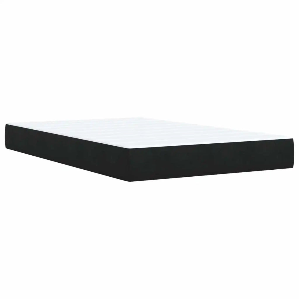 Letto Box Spring LED con Materasso Nero 120 x 190 cm Velluto 3456031