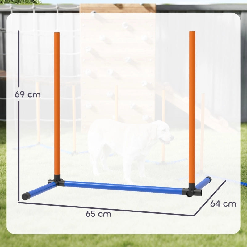 Set di agility per cani, equipaggiamento di agility in 3 pezzi con pali da slalom, borsa per il trasporto, set di allenamento per cani di tutte le