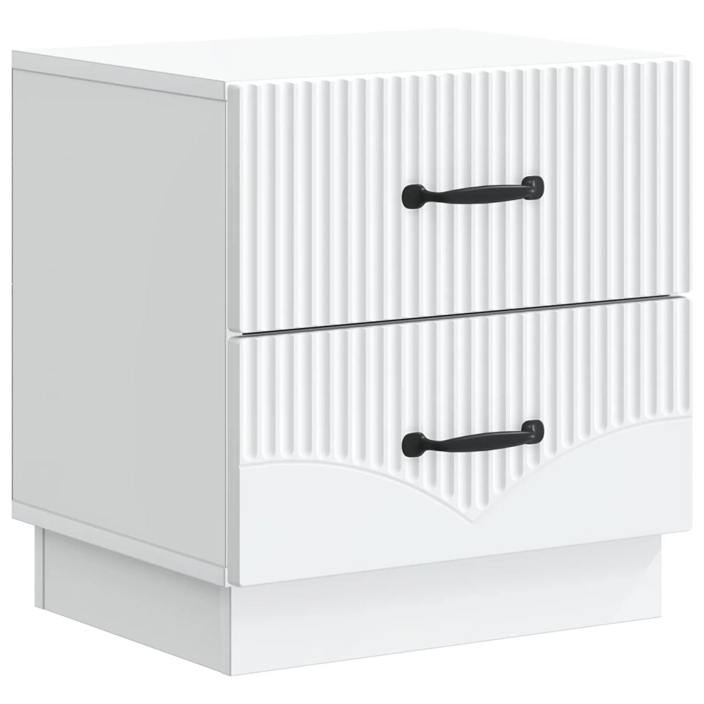 Set di 2 Comodini | Armadio da Notte | Mobiletto da notte con cassetto Bianco 43 x 34,5 x 44,5 cm