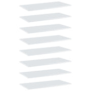 Ripiani per Libreria 8pz Bianco Lucido 80x40x1,5cm Multistrato 805341