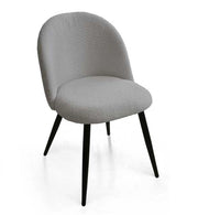 POLTRONA IMBOTTITA IN TESSUTO TEDDY COLORE GRIGIO GAMBE IN METALLO NERO 48X50X79 CM PORTATA MAX 130 KG