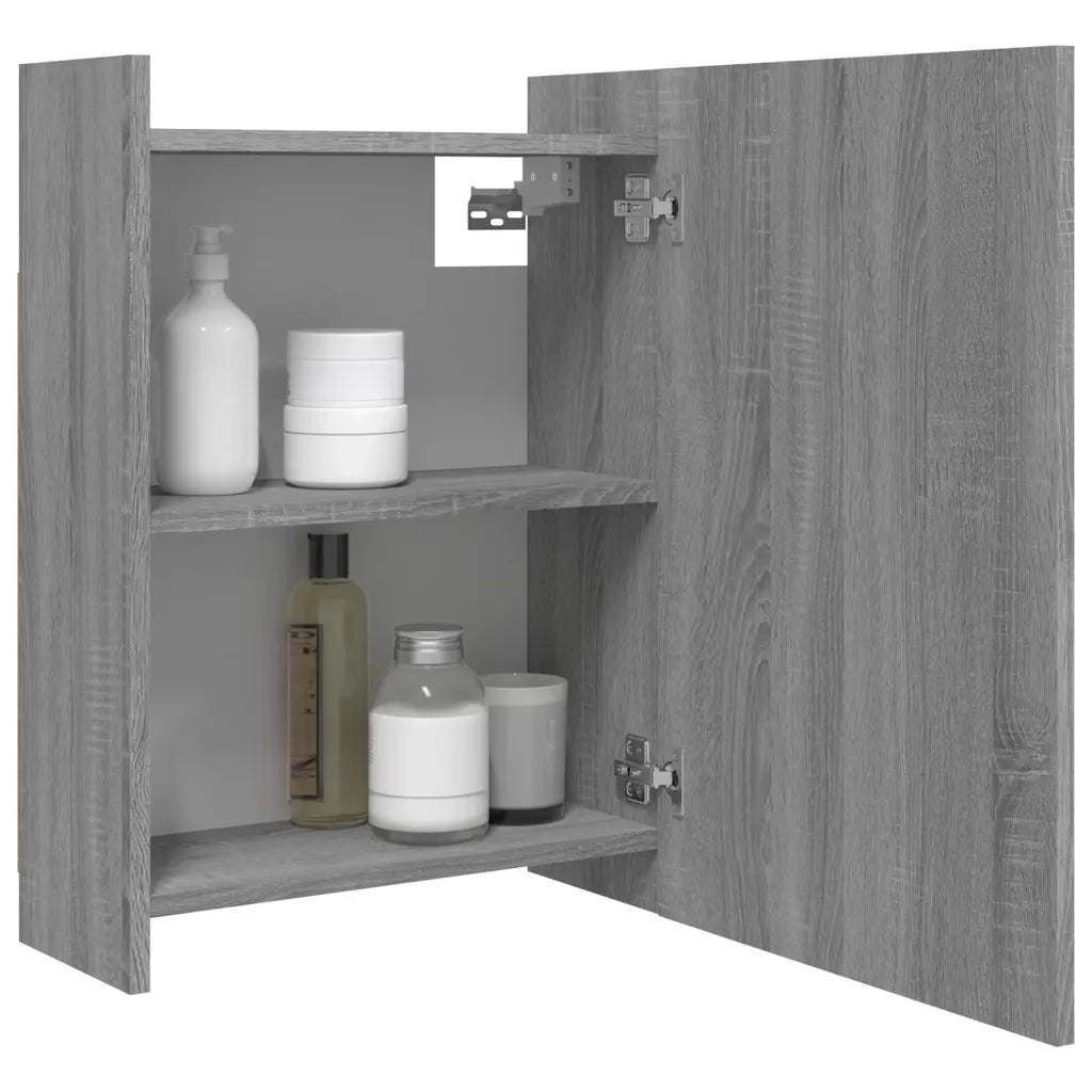 Mobile da Bagno a Specchio-Armadietto a Specchio da Bagno Grigio Sonoma 62,5x20,5x64 cm Legno
