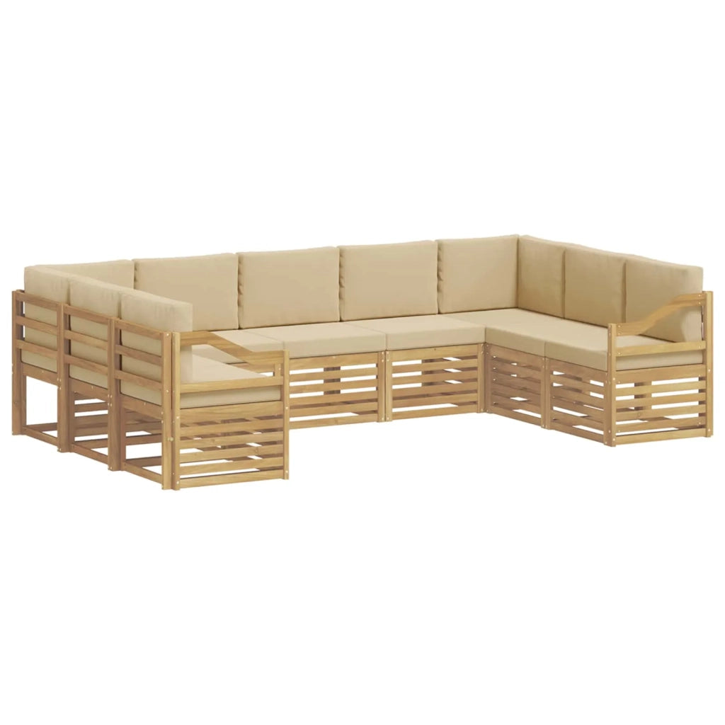 Set divano sezionale 9 pcs Bianco e Beige 304 x 185,5 x 73 cm 3392523