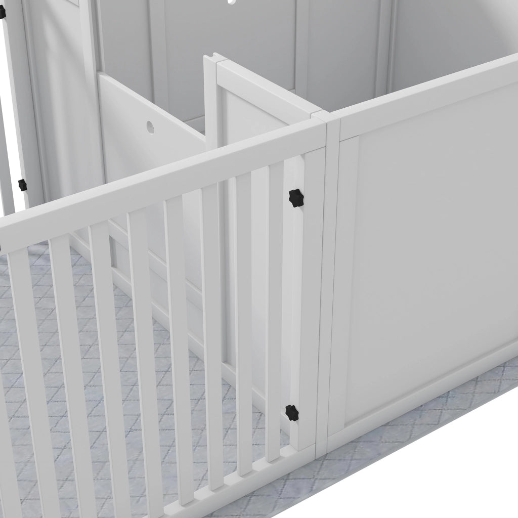 CUCCIA Parto Cani 166x80x50 cm MDF Bianca 7 Pezzi 2 Spazi