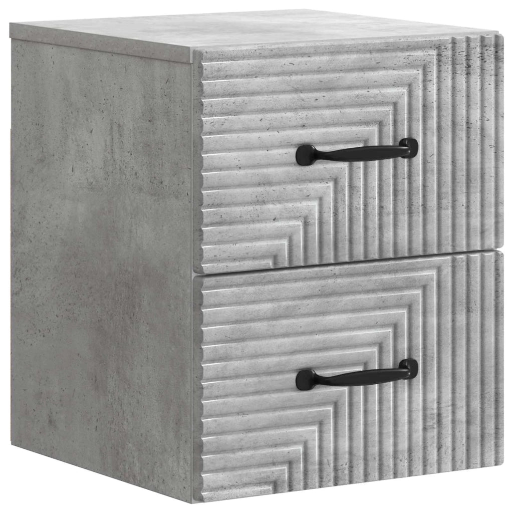 Mobiletto da notte a muro Grigio Cemento 34,5 x 33 x 40 cm 898641