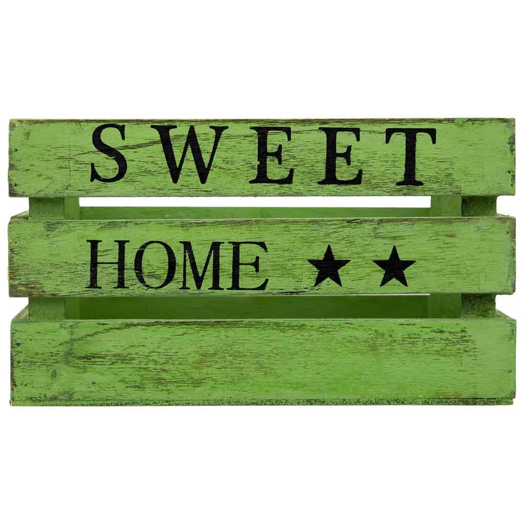 Cassetto in legno verde 18x12x10h cm