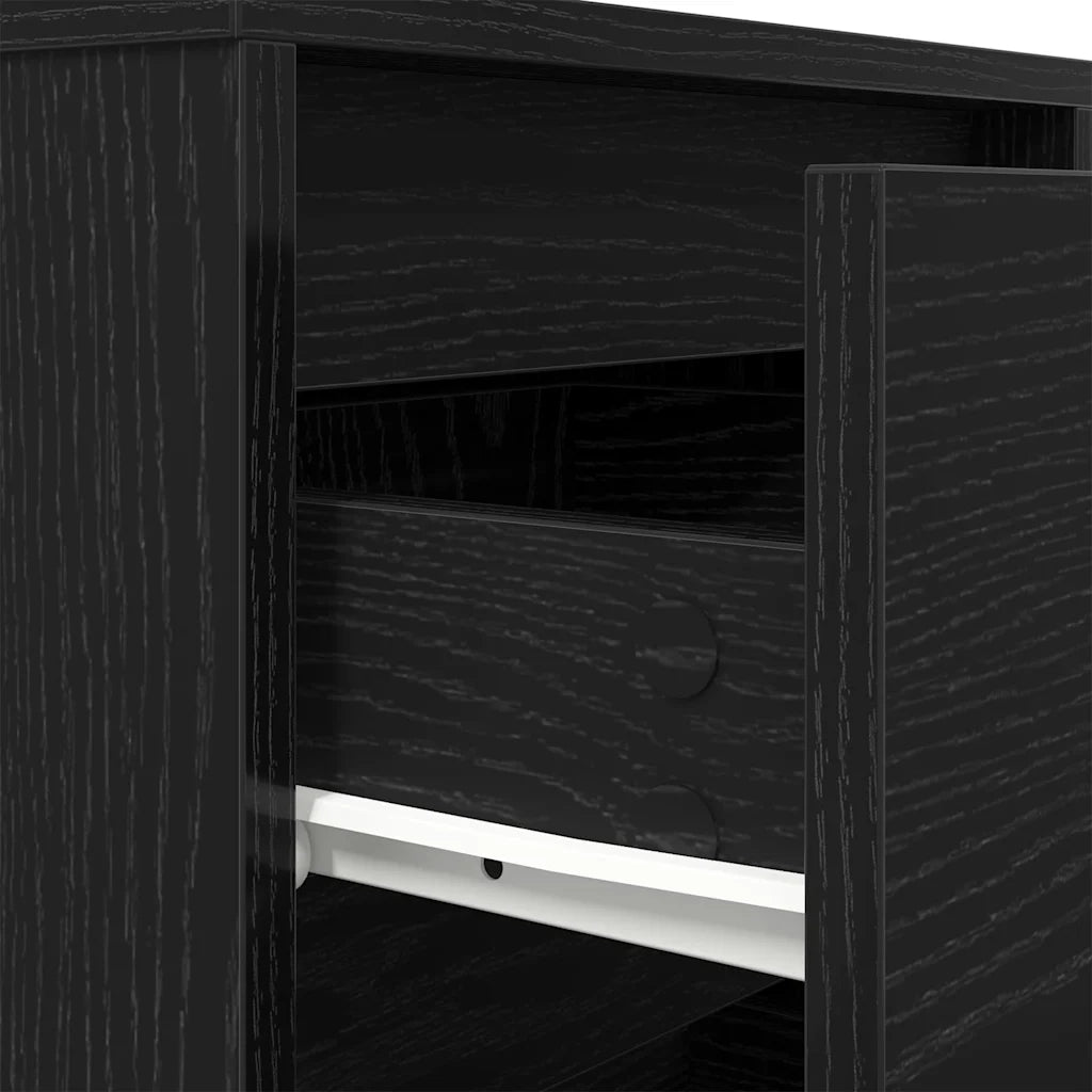 Comodino con Luci LED Nero 38x34x50 cm 861285