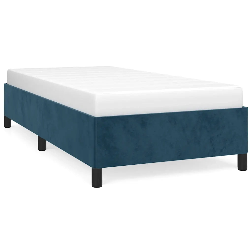 Letto singolo | Letto per adulti | Giroletto senza Materasso Blu Scuro 100x200 cm in Velluto