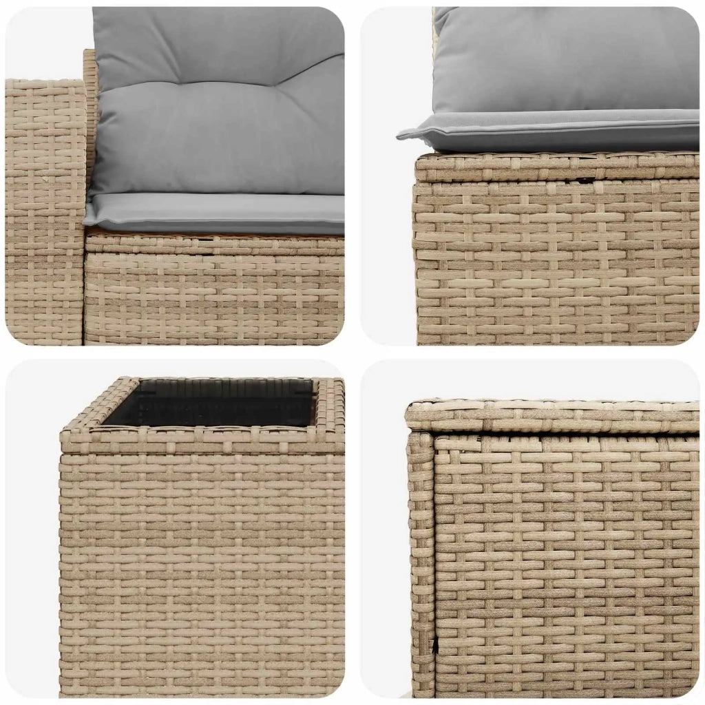 Set di divani 6 pz Beige e Grigio Chiaro 3447523