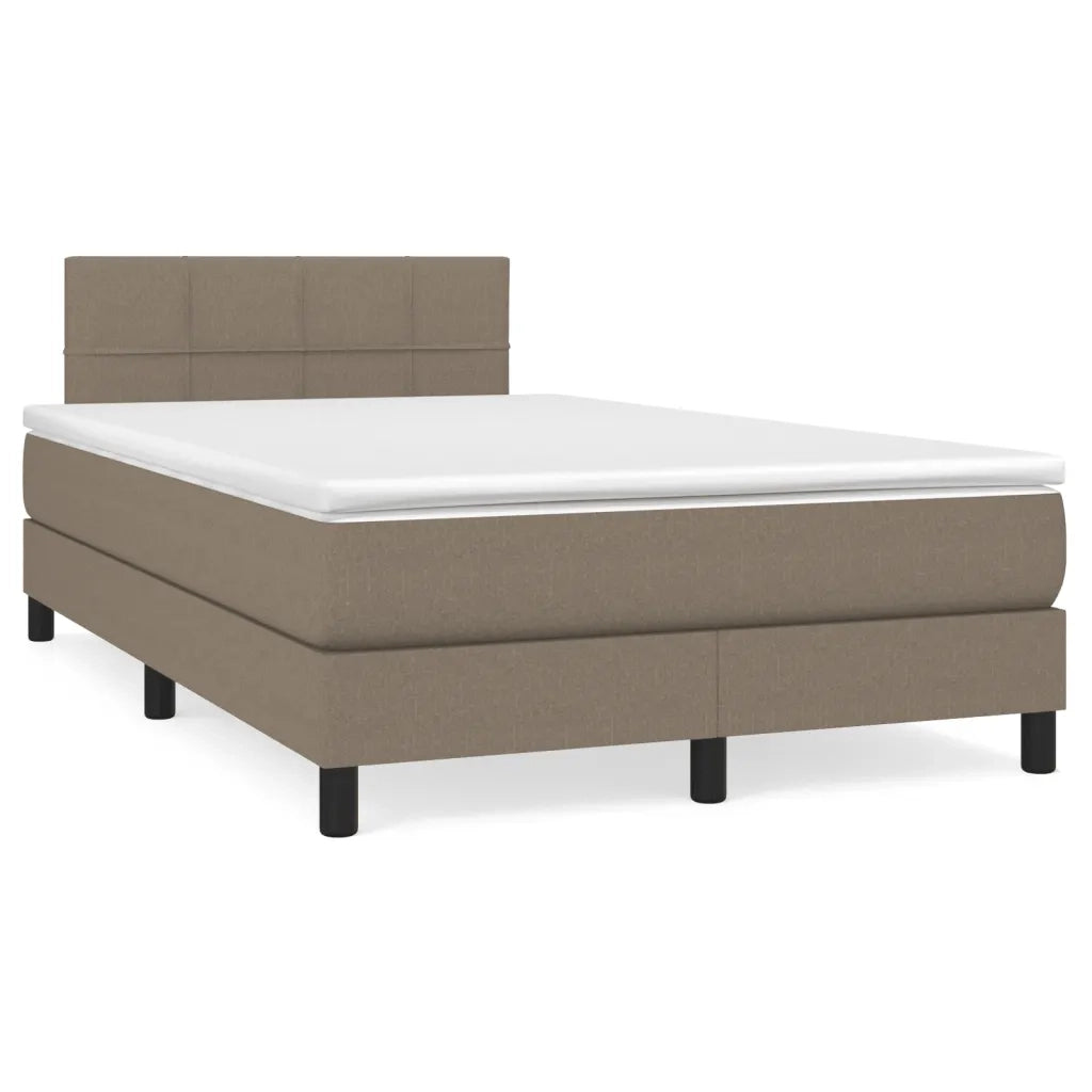 Letto a Molle con Materasso e LED Tortora 120x190 cm in Tessuto 3270043