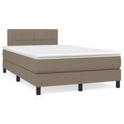 Letto a Molle con Materasso e LED Tortora 120x190 cm in Tessuto 3270043