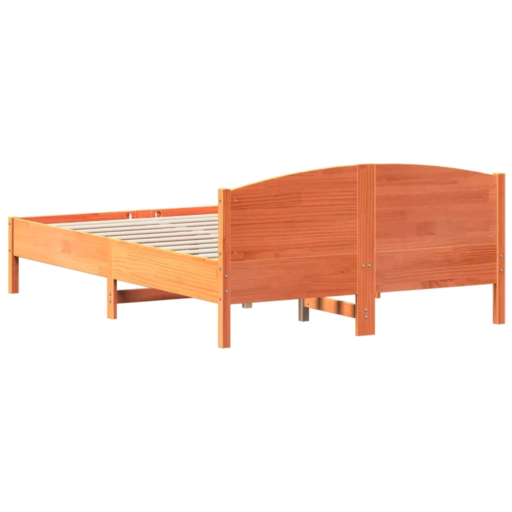 Letto senza Materasso-Struttura Letto Marrone Cera 120x200 cm in Legno di Pino 910978