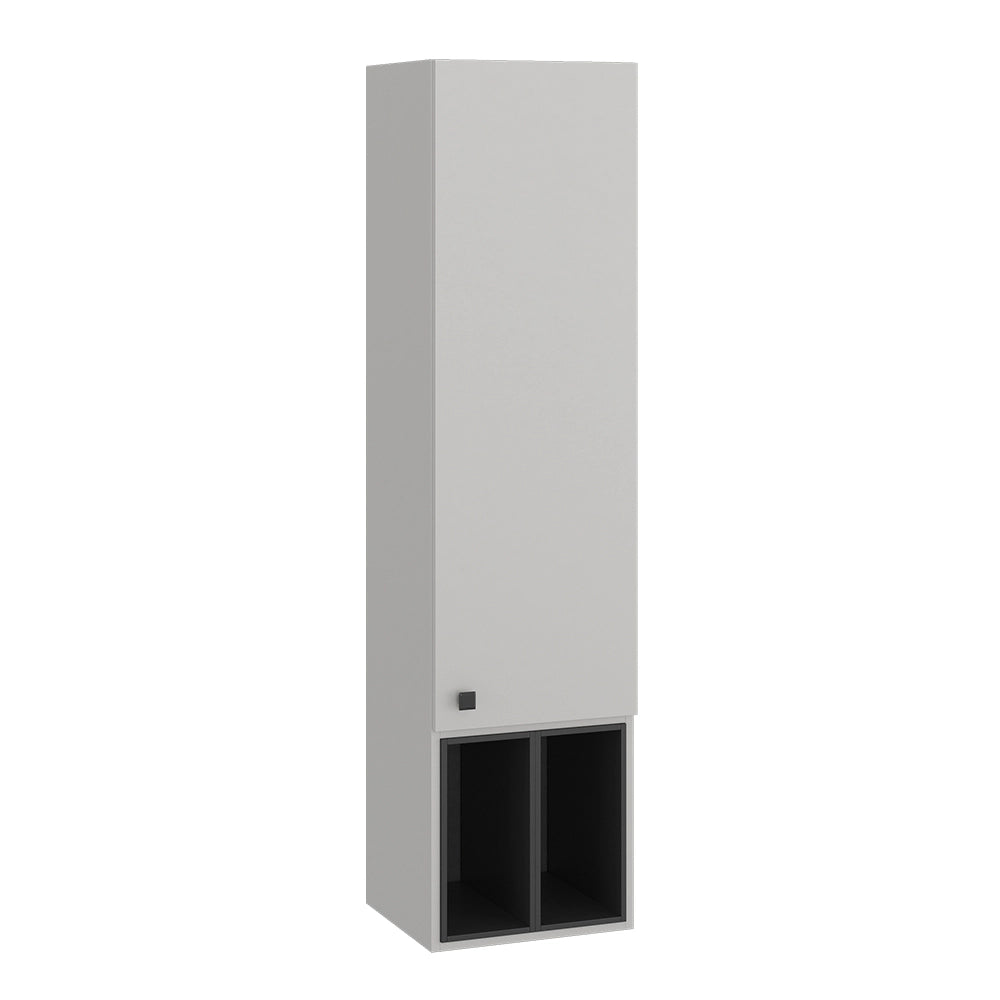 Vicco Armadio per il bagno Grigio 37.5 x 150 cm con anta e vani a giorno