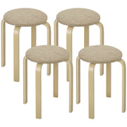 Set 4 Sgabelli Impilabili Rotondi Senza Schienale con Seduta Imbottita ¨C Xylo ¨C Kaki 40x40x45cm