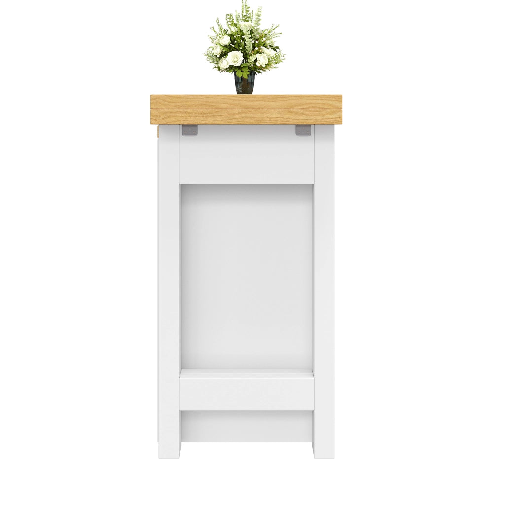 Tavolo allungabile con credenza laterale e luci multicolore, bianco