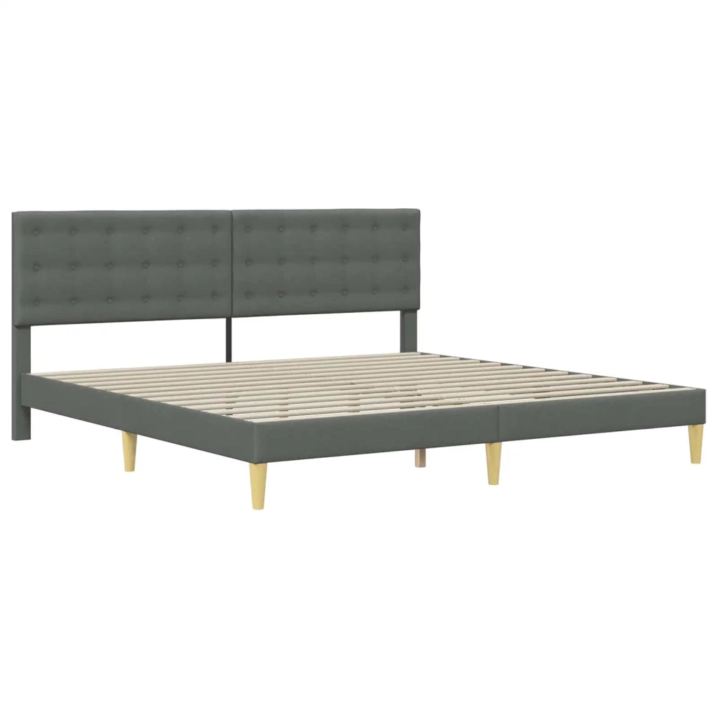 Struttura del letto-Giroletto Grigio Scuro 200 x 200 cm Tessuto 627233