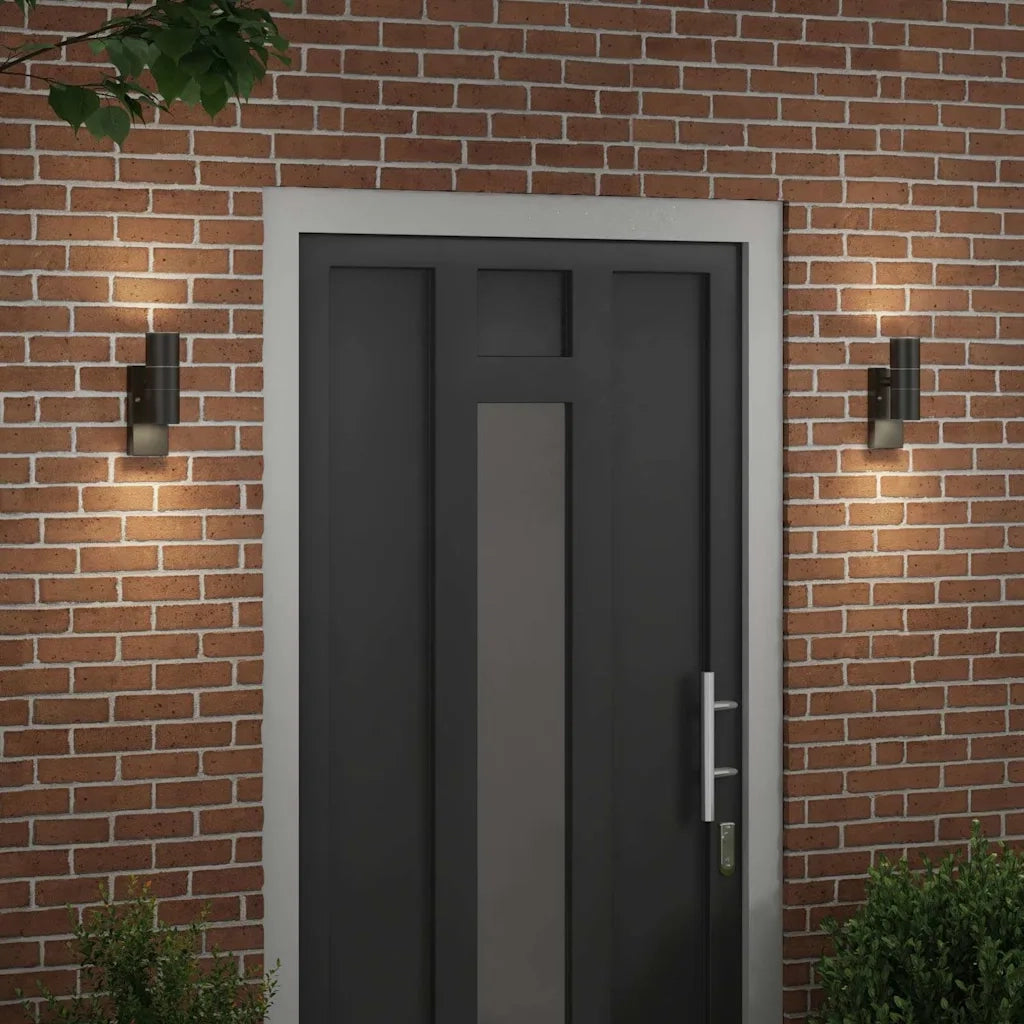 Lampada da Parete Esterna 2 pcs Nero 7 x 10 x 22 cm 4005996