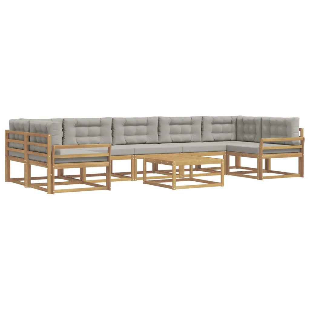 Set di divani da esterno 6 pz Bianco e Grigio Chiaro 3386200