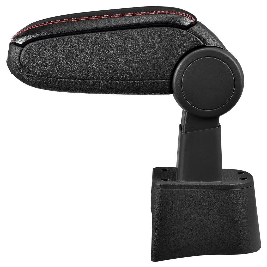 [pro.tec] Bracciolo centrale - Poggiabraccio con vano portaoggetti - imbottito - in similpelle - nero con cucitura rossa - Seat Ibiza Tipo 6L