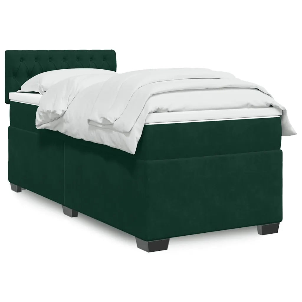 Giroletto a Molle con Materasso Verde Scuro 100x200 cm Velluto 3288543