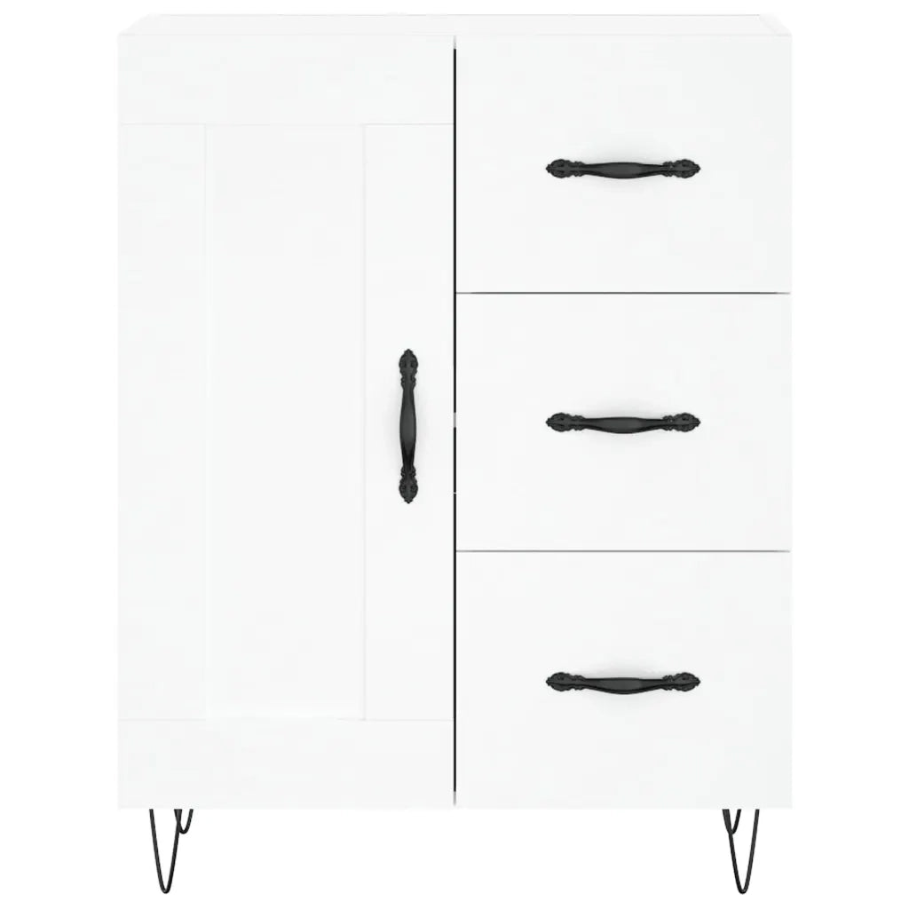 Credenza-Buffet-Armadio da cucina Bianca 69,5x34x180 cm in Legno Multistrato 759253