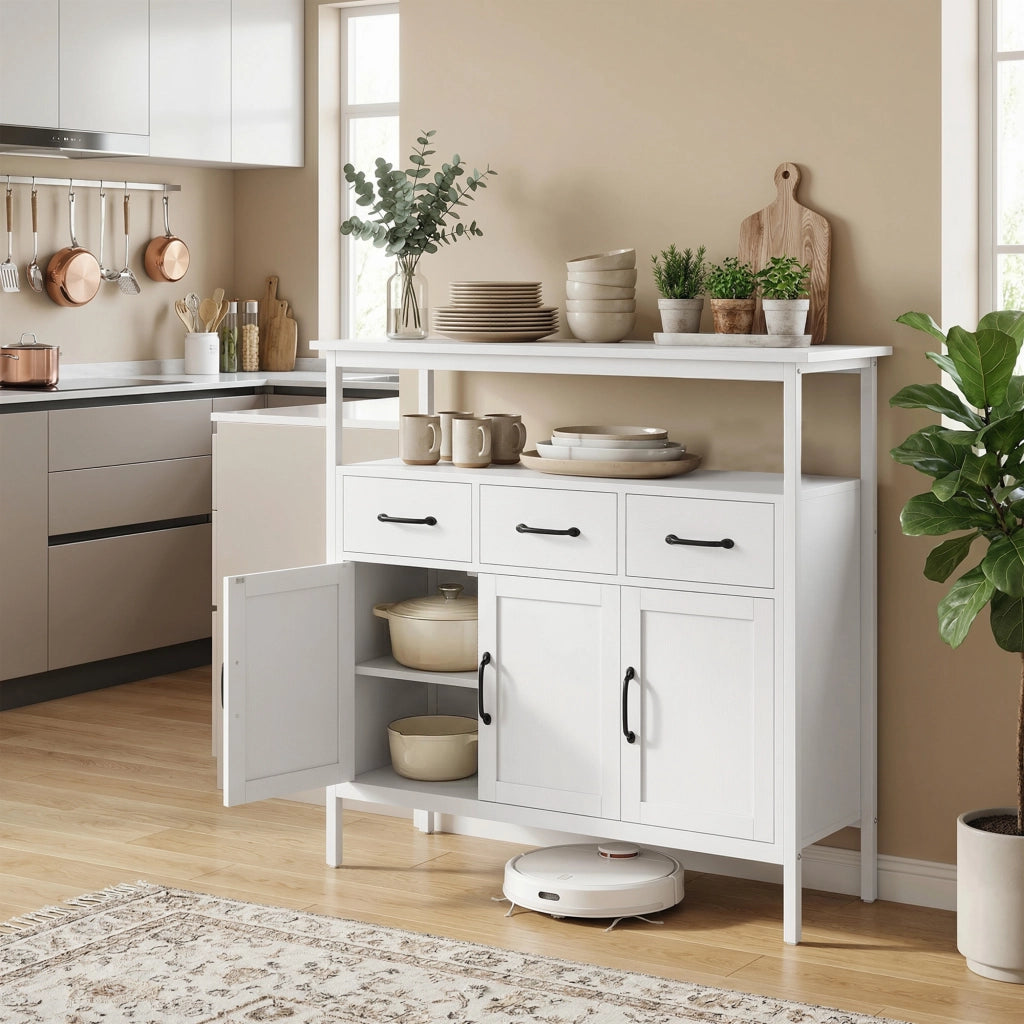Credenza con ante e cassetti ¨C Minimal ¨C Bianco 95x40x80 cm