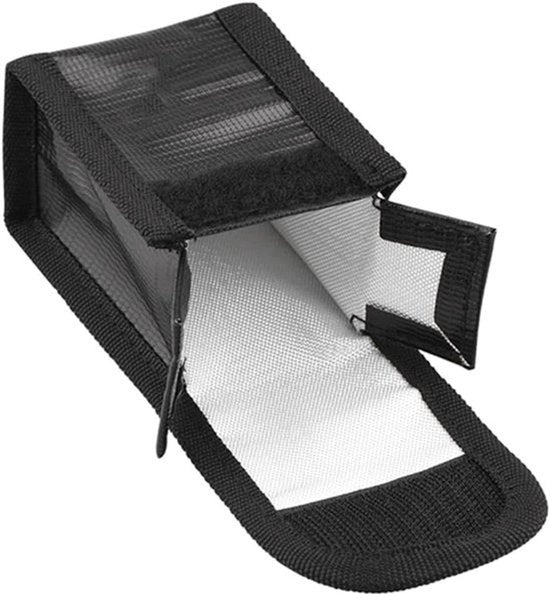 Batteria resistente al fuoco - Resistente all'esplosione - Nero - Casco di protezione sicuro - Protezione della carica - Adatto per 2 pezzi - Dimensioni 12 x 8,9 x 1,8 cm.
