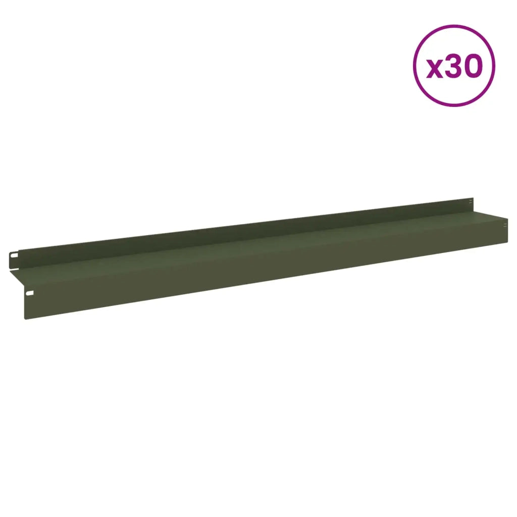 Bordura per Prato 30 pz 100 x 10 x 8 cm Acciaio Verde Oliva 8008879