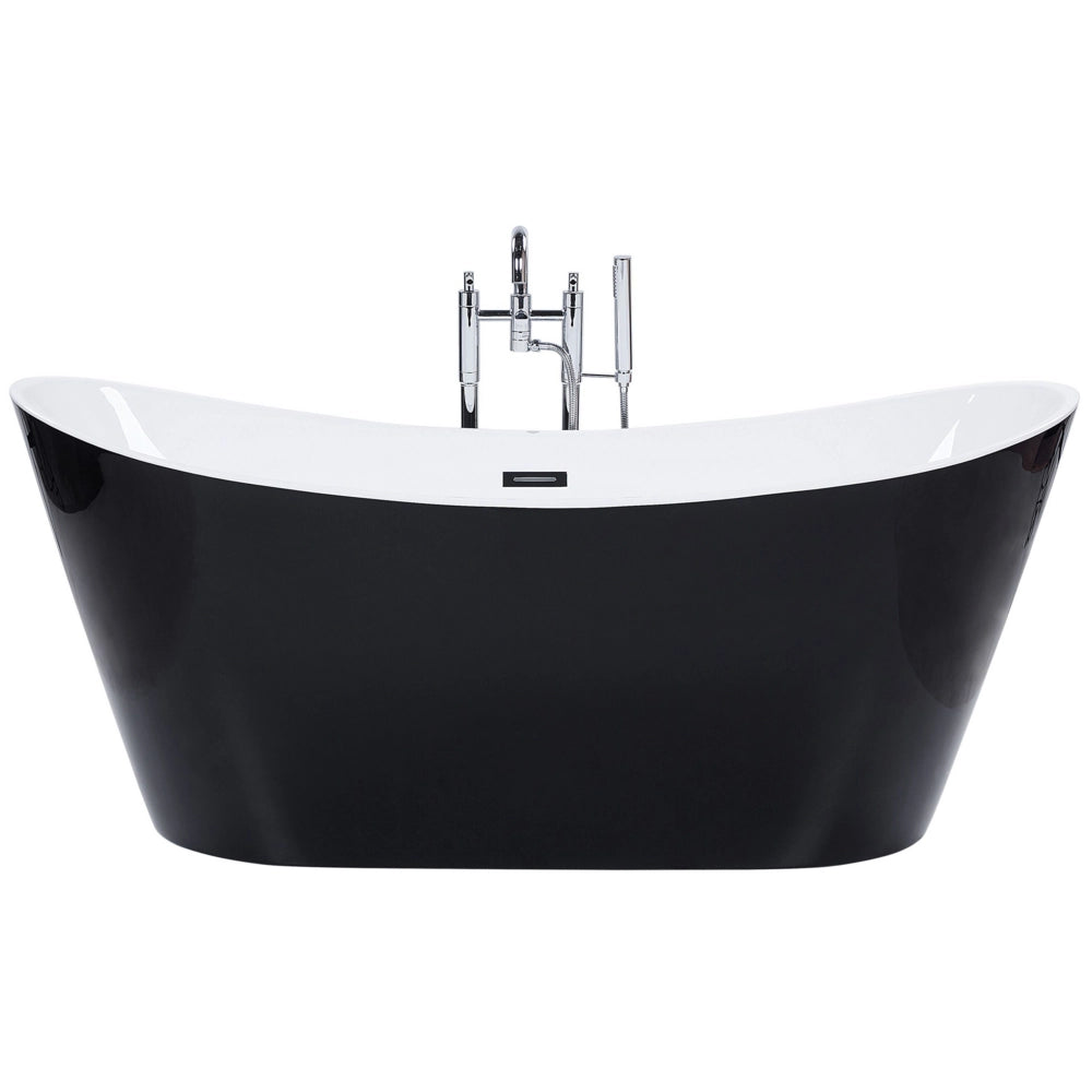 Vasca da bagno nera con argento sanitario acrilico singolo 180 x 78 cm autoportante moderno
