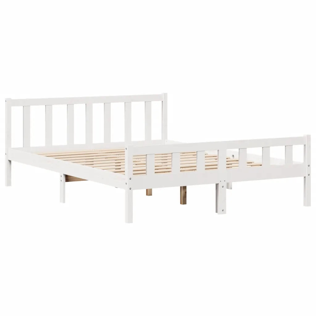 Letto senza Materasso Bianco 150x200 cm Legno Massello di Pino 3305907
