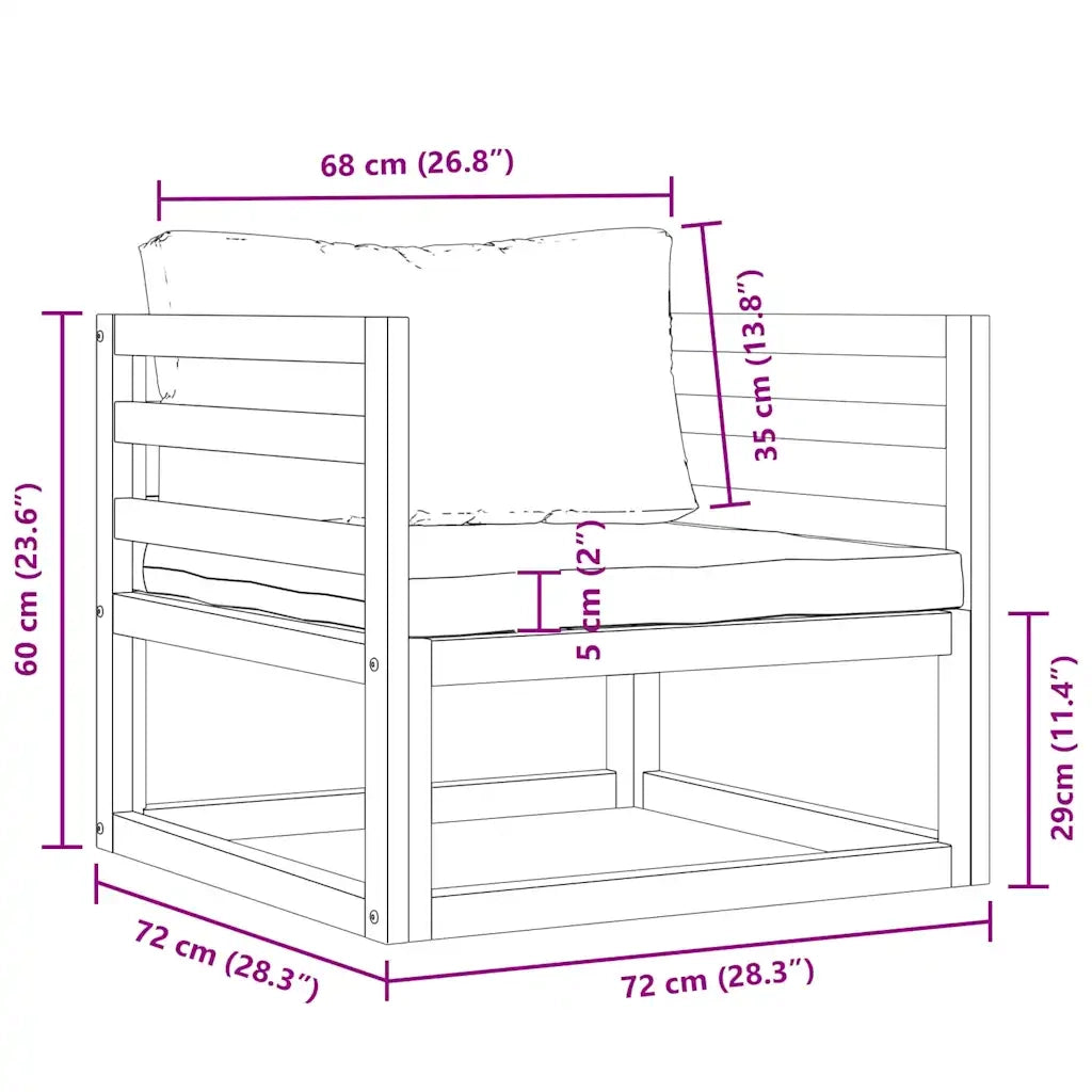 Sedia da patio-Sedia da Giardino con Cuscino Crema in Legno Massello di Acacia 350354