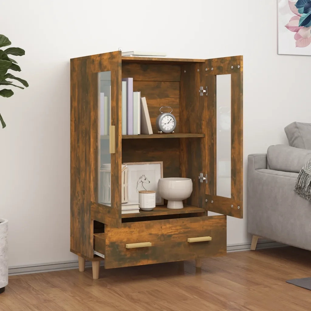 Credenza-Buffet-Armadio da cucina Rovere Fumo 70x31x115 cm in Legno Multistrato 837328