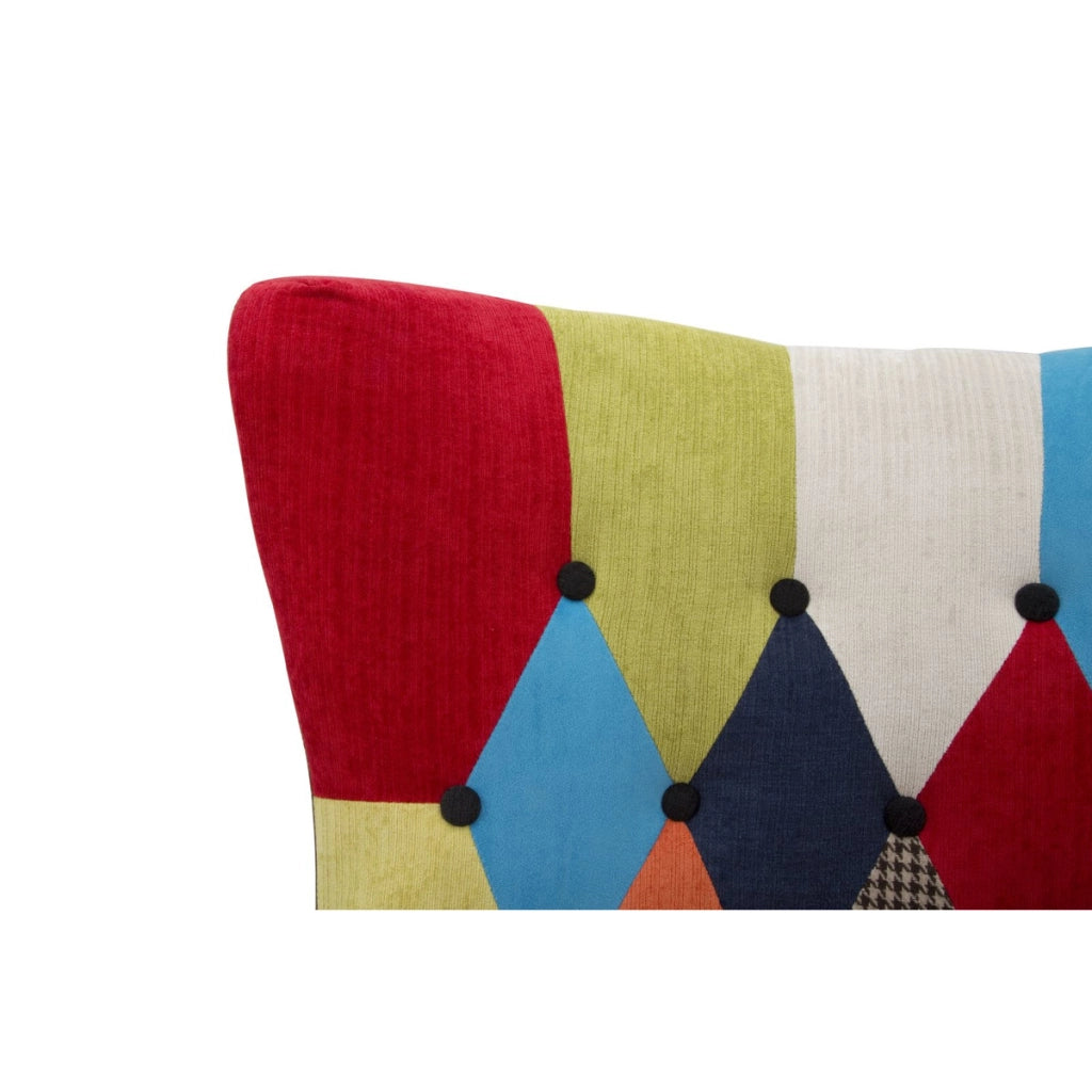 Poltrona bergere Imperial patchwork in velluto multicolor 81x92x75 cm