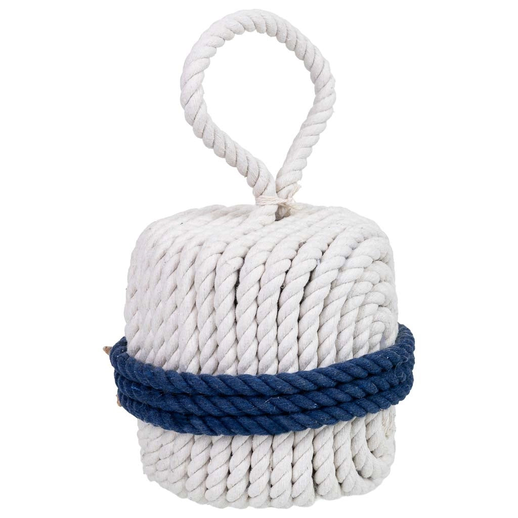 Fermaporta in cotone con stella bianca, 14x14x23h cm