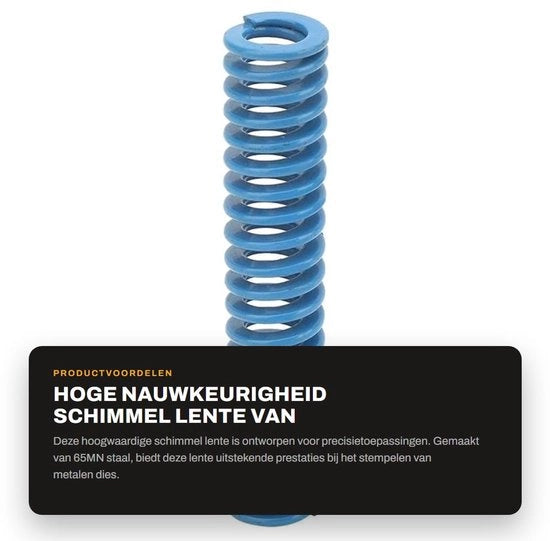 Molla di accoppiamento a spirale 25mm Alta precisione - 65MN Acciaio - Blu - Resistente agli urti - Duraturo - Rapporto di compressione - Compressione