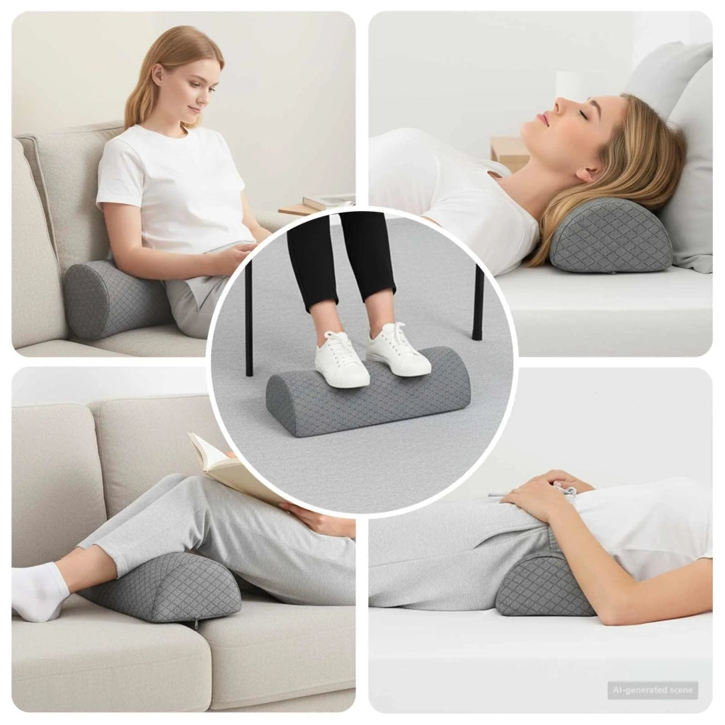 Cuscino per Gambe Grigio 52 x 20 x 11 cm Schiuma Memory 42020197