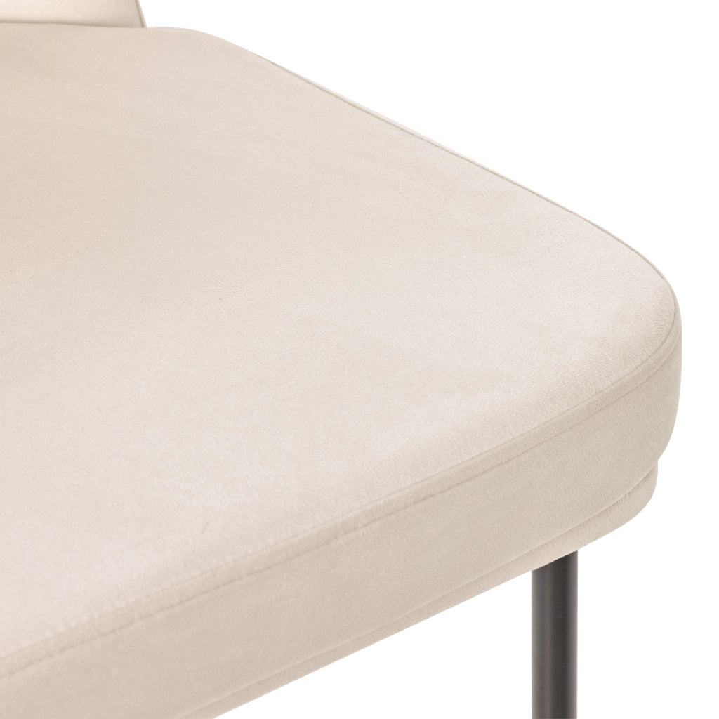 Sedia da pranzo 6 pezzi con seduta imbottita, struttura in metallo, stile moderno, velluto Beige