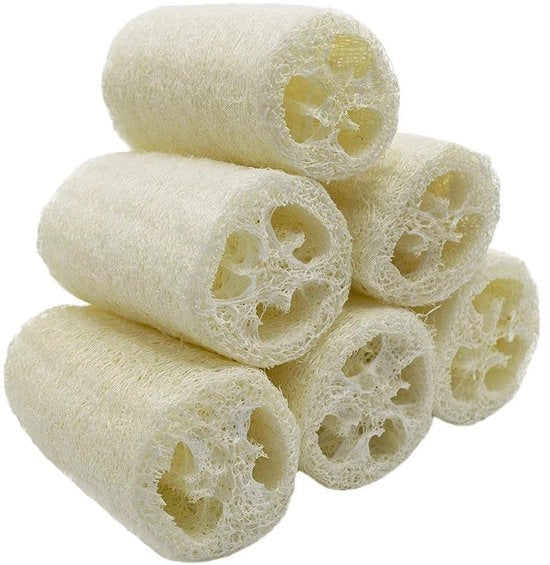 Scrubber per la pelle naturale - 6 pezzi - 10 cm - Prolungata durata di vita - Spongia per la doccia