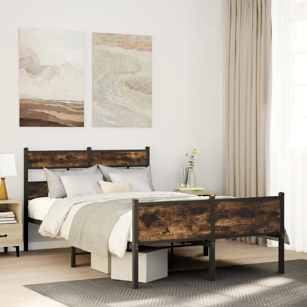 Giroletto senza Materasso-Struttura Letto Rovere Fumo 120x190 cm in Truciolato 146111