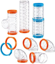 Set di Tubi per Gabbia Accessori per Hamster - Totale 9 Pezzi con Fori di Ventilazione, Pieghe e Connettori - Kit di Curve di Tubi